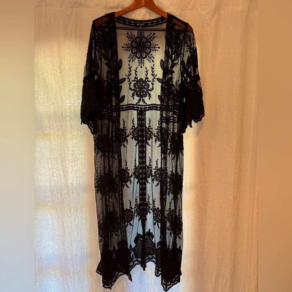 Black lace cover wrap / top - M/L